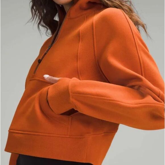 Lululemon Scuba Oversized Half Zip Hoodie M/L Burnt Orange NWT - Picture 3 of 6